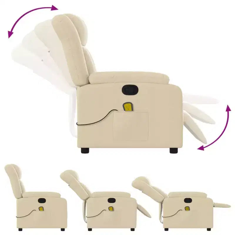 vidaXL Fauteuil de massage inclinable Tissu noir