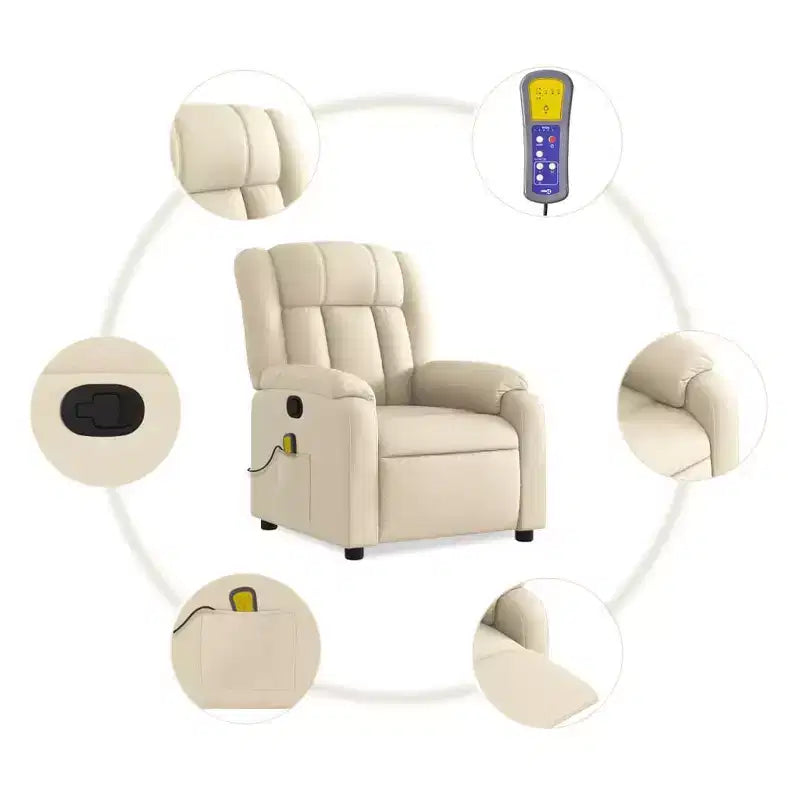 vidaXL Fauteuil de massage inclinable Tissu noir