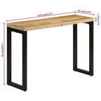 vidaXL Table Console Table d'appoint d'entrée pour Salon Couloir en Bois Massif - 110 cm en Bois de Manguier Massif Brut