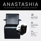 Chaise de coiffeur professionnelle PureSana 3 Pack Chromium Anastasia Vinyl