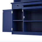 Meuble de rangement haut de cuisine de 190,5 cm avec portes vitrées, buffet autoportant pour cuisine, salle à manger ou salon - Panipeachy