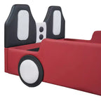 Lit plateforme en forme de voiture de course double taille Luxystar avec garde-corps pour chambre d'enfant