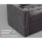 Canapé-lit modulaire 5 places Dyonery, en L, avec fonction relaxation, rangement, ports USB et tissu chenille, pour petits espaces