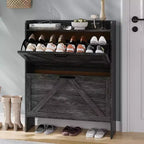 Acekool Slim Shoe Storage Cabinet for Entryway, 2 Flip Drawer Hidden Shoe Rack, Narrow Shoe Organizer