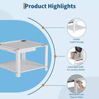 Pieds de lave-linge et sèche-linge avec étagère à panier, pied de buanderie de 50 cm de haut avec patins anti-vibrations réglables