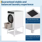Pieds de lave-linge et sèche-linge avec étagère à panier, pied de buanderie de 50 cm de haut avec patins anti-vibrations réglables