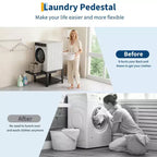 Pieds de lave-linge et sèche-linge avec étagère à panier, pied de buanderie de 50 cm de haut avec patins anti-vibrations réglables