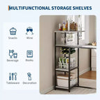 Ensemble table à manger Acekool extensible pour 2 personnes avec étagères de rangement et porte-bouteilles, table de bar et chaises 3 pièces compactes