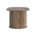Table basse oblongue cannelée Galano avec base ronde 39,2 L 19,5 P 14,9 H