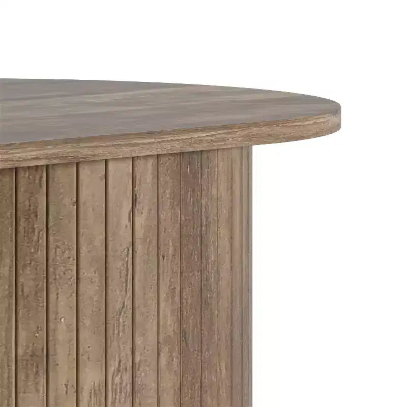 Table basse oblongue cannelée Galano avec base ronde 39,2 L 19,5 P 14,9 H