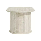 Table basse oblongue cannelée Galano avec base ronde 39,2 L 19,5 P 14,9 H