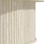 Table basse oblongue cannelée Galano avec base ronde 39,2 L 19,5 P 14,9 H