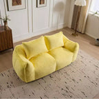 Pouf géant Okak avec 2 oreillers, pouf avec mousse à mémoire de forme pour 2, chaise longue de sol pour le salon