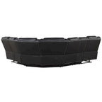Ensemble de meubles de salon en similicuir moderne inclinable manuellement avec console centrale avec bande lumineuse LED, canapé symétrique en PU