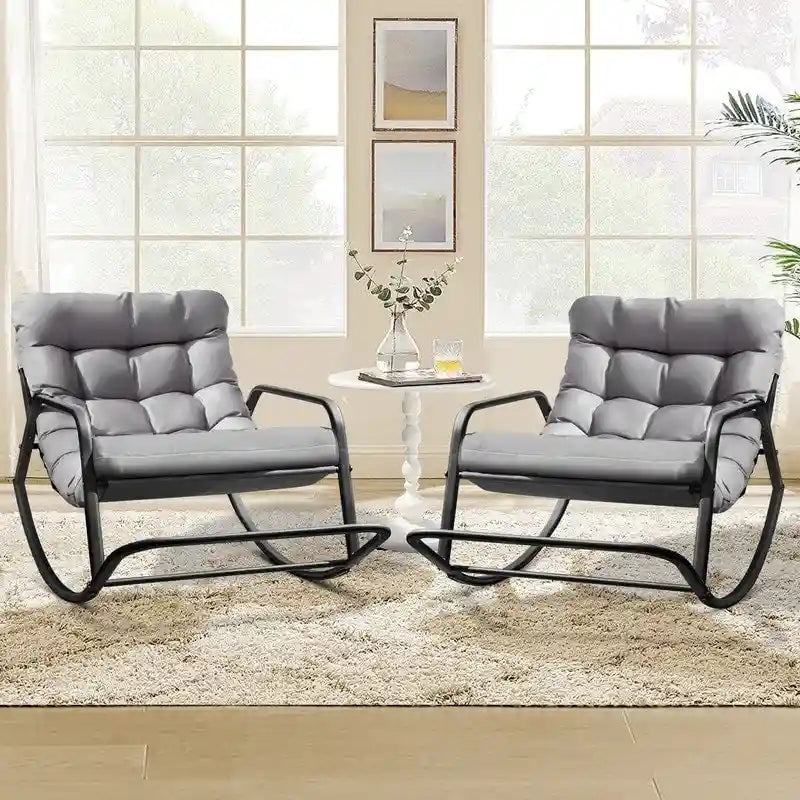 Fauteuil à bascule d'intérieur "Royal" surdimensionné, 204 kg avec coussins résistants à l'eau