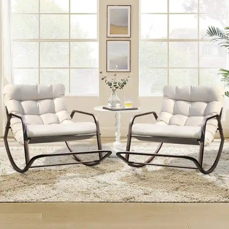 Fauteuil à bascule d'intérieur "Royal" surdimensionné, 204 kg avec coussins résistants à l'eau