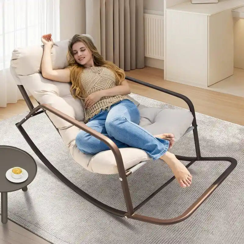 Fauteuil à bascule d'intérieur "Royal" surdimensionné, 204 kg avec coussins résistants à l'eau