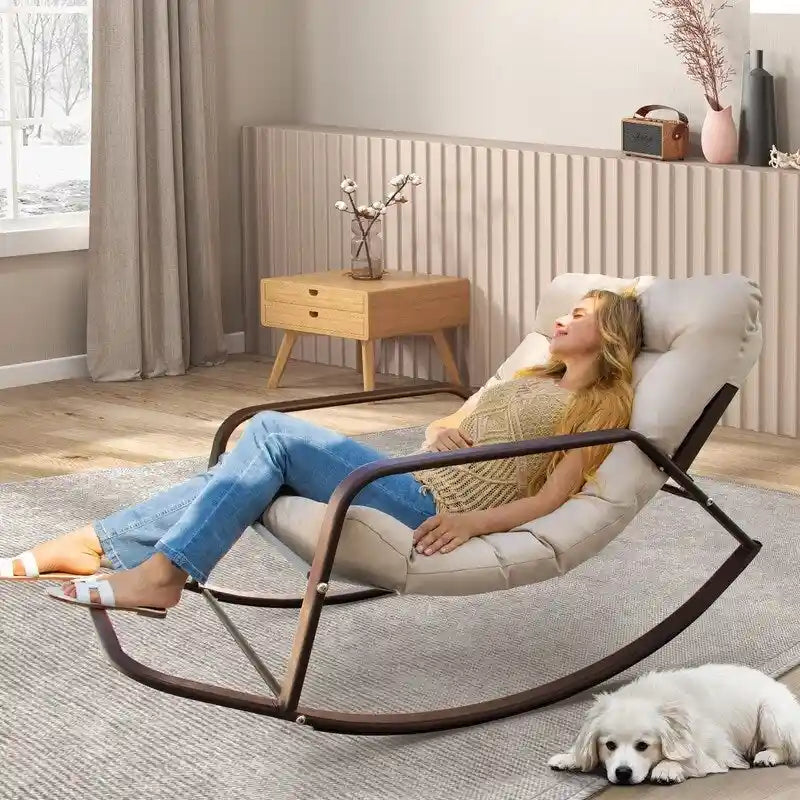 Fauteuil à bascule d'intérieur "Royal" surdimensionné, 204 kg avec coussins résistants à l'eau