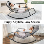 Fauteuil à bascule d'intérieur "Royal" surdimensionné, 204 kg avec coussins résistants à l'eau