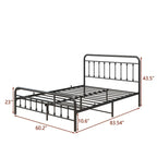 Cadre de lit en métal plateforme Queen Size