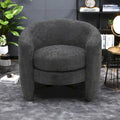 Fauteuil d'appoint en bouclette avec dossier incurvé, assise moelleuse et aucun assemblage requis