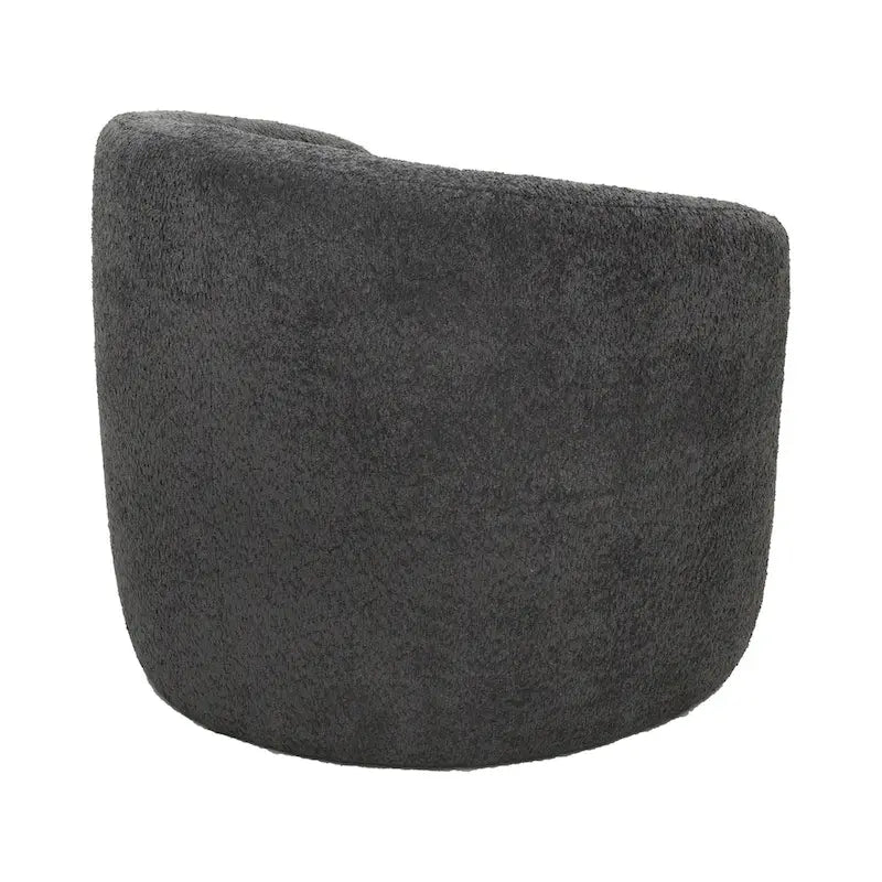 Fauteuil d'appoint en bouclette avec dossier incurvé, assise moelleuse et aucun assemblage requis
