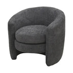 Fauteuil d'appoint en bouclette avec dossier incurvé, assise moelleuse et aucun assemblage requis