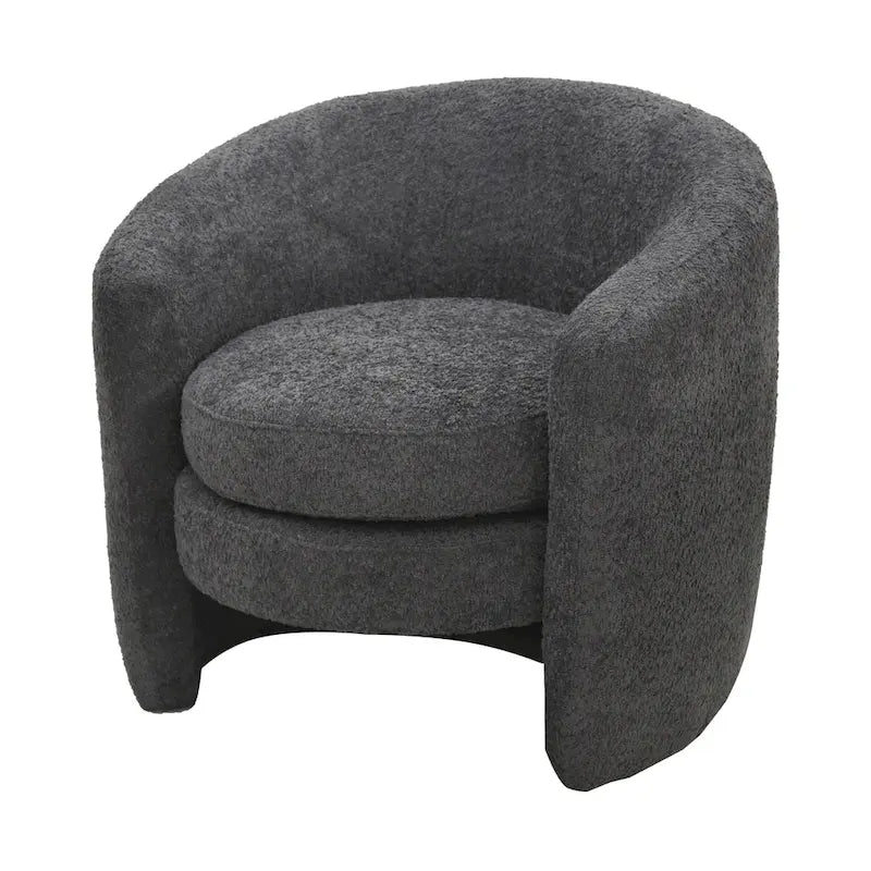 Fauteuil d'appoint en bouclette avec dossier incurvé, assise moelleuse et aucun assemblage requis