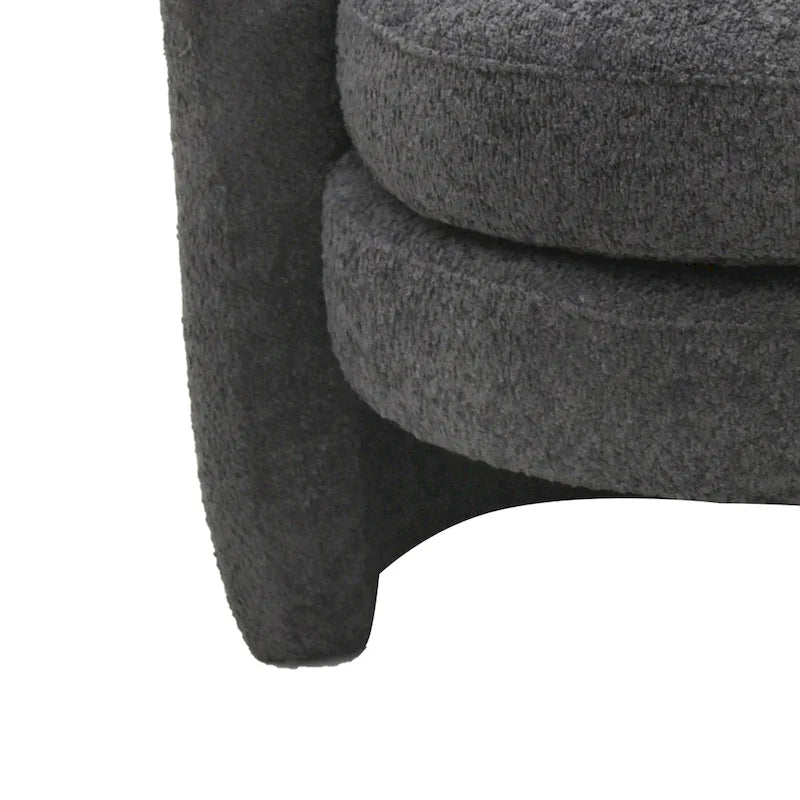 Fauteuil d'appoint en bouclette avec dossier incurvé, assise moelleuse et aucun assemblage requis