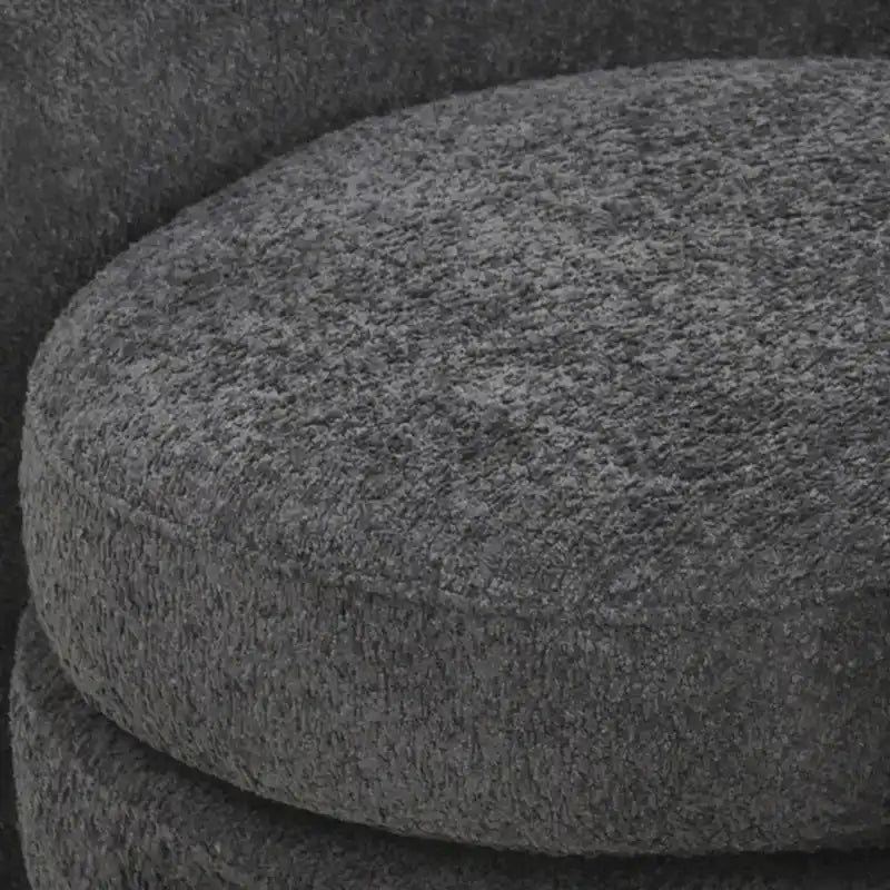 Fauteuil d'appoint en bouclette avec dossier incurvé, assise moelleuse et aucun assemblage requis