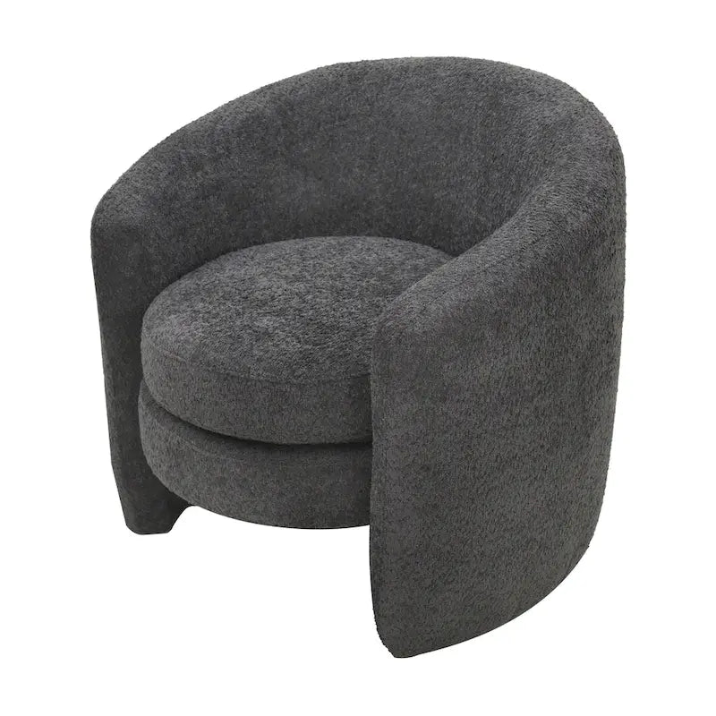 Fauteuil d'appoint en bouclette avec dossier incurvé, assise moelleuse et aucun assemblage requis