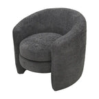 Fauteuil d'appoint en bouclette avec dossier incurvé, assise moelleuse et aucun assemblage requis