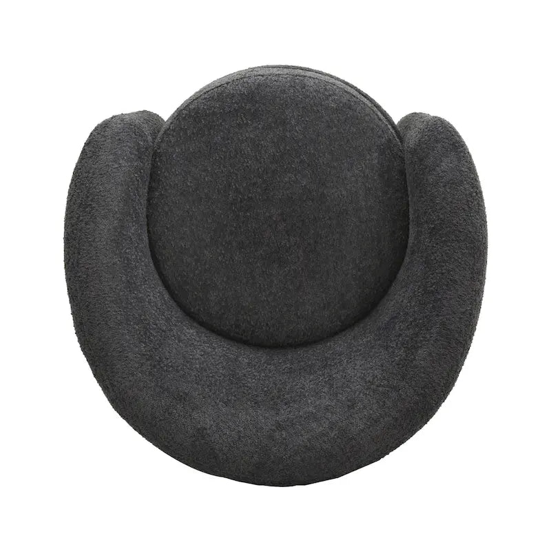 Fauteuil d'appoint en bouclette avec dossier incurvé, assise moelleuse et aucun assemblage requis