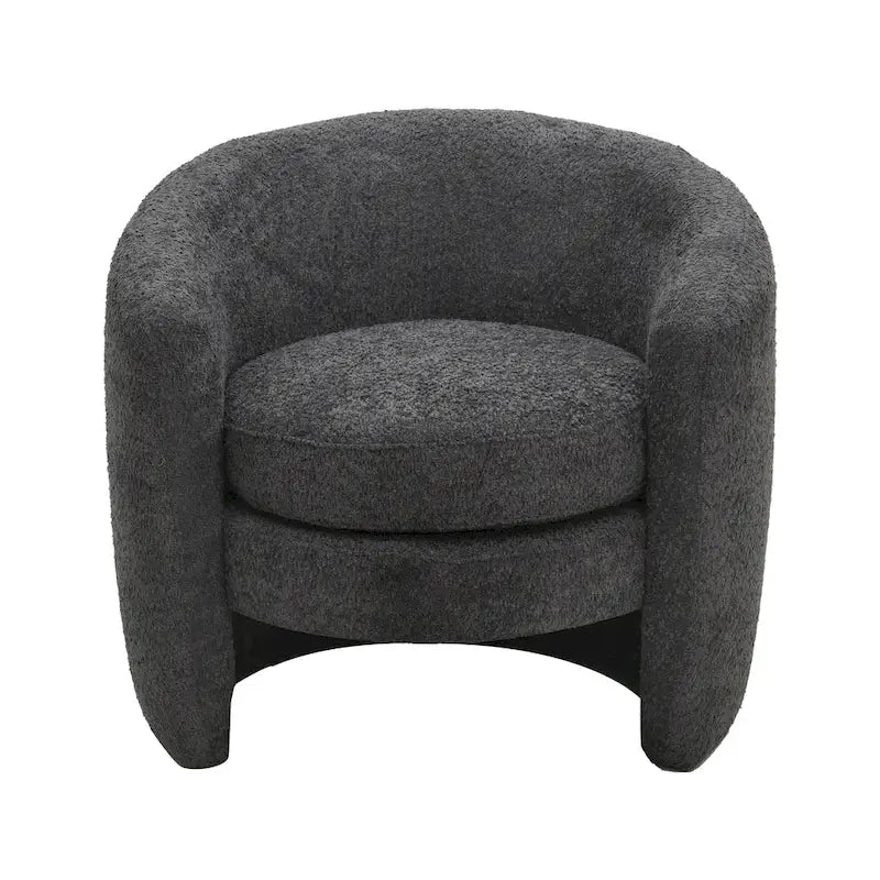 Fauteuil d'appoint en bouclette avec dossier incurvé, assise moelleuse et aucun assemblage requis