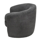 Fauteuil d'appoint en bouclette avec dossier incurvé, assise moelleuse et aucun assemblage requis
