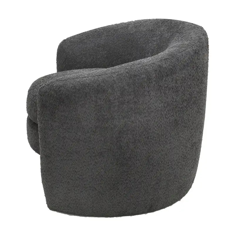 Fauteuil d'appoint en bouclette avec dossier incurvé, assise moelleuse et aucun assemblage requis