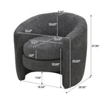 Fauteuil d'appoint en bouclette avec dossier incurvé, assise moelleuse et aucun assemblage requis