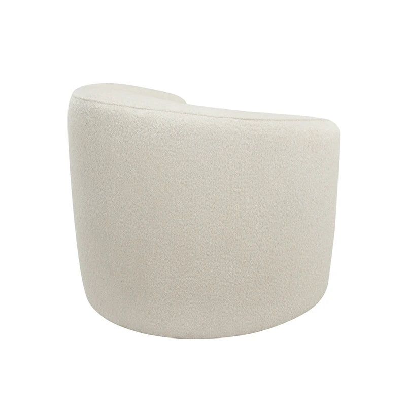 Fauteuil d'appoint en bouclette avec dossier incurvé, assise moelleuse et aucun assemblage requis