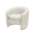 Fauteuil d'appoint en bouclette avec dossier incurvé, assise moelleuse et aucun assemblage requis