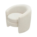 Fauteuil d'appoint en bouclette avec dossier incurvé, assise moelleuse et aucun assemblage requis