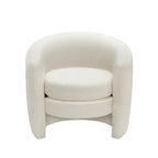 Fauteuil d'appoint en bouclette avec dossier incurvé, assise moelleuse et aucun assemblage requis