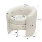 Fauteuil d'appoint en bouclette avec dossier incurvé, assise moelleuse et aucun assemblage requis