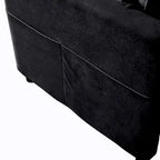 Fauteuil modulaire en chenille avec poches de rangement et coussin décoratif