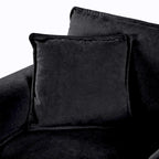 Fauteuil modulaire en chenille avec poches de rangement et coussin décoratif
