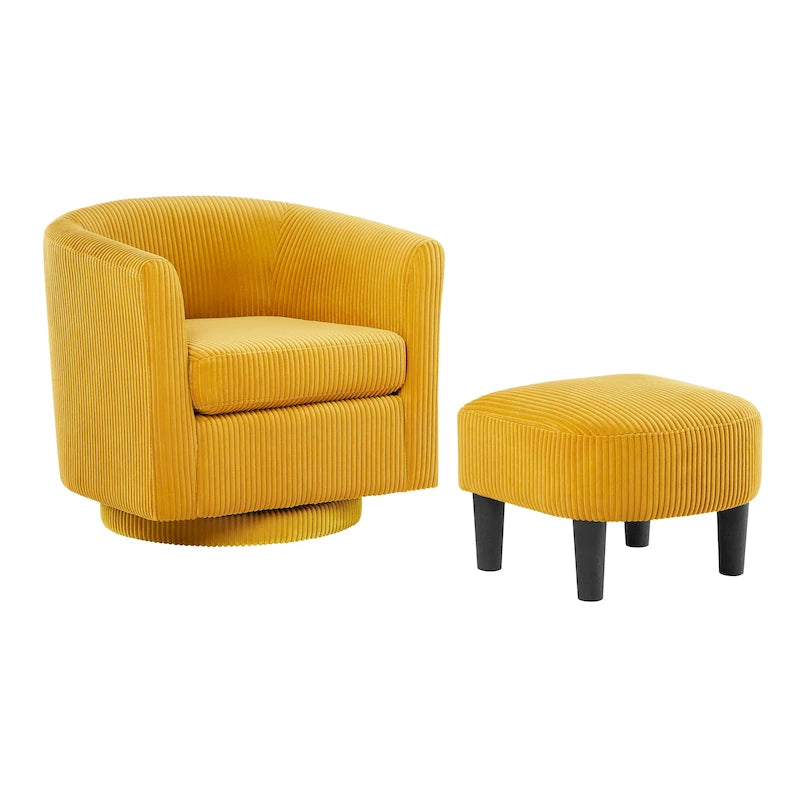 26.38 Fauteuil pivotant avec ottoman