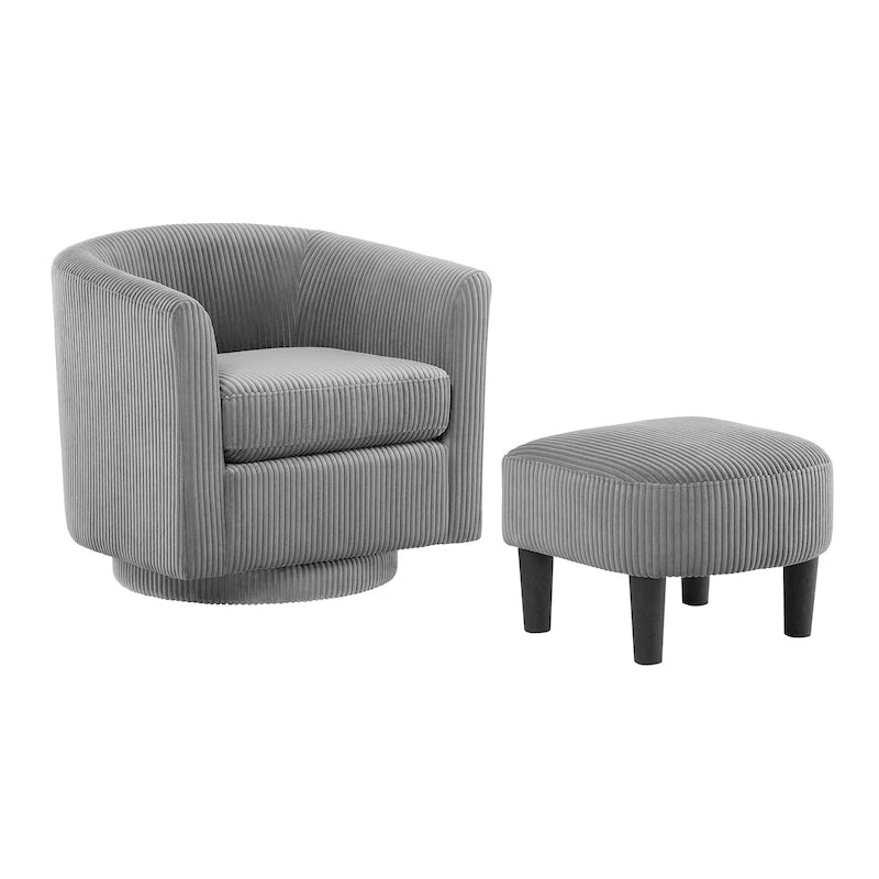 26.38 Fauteuil pivotant avec ottoman