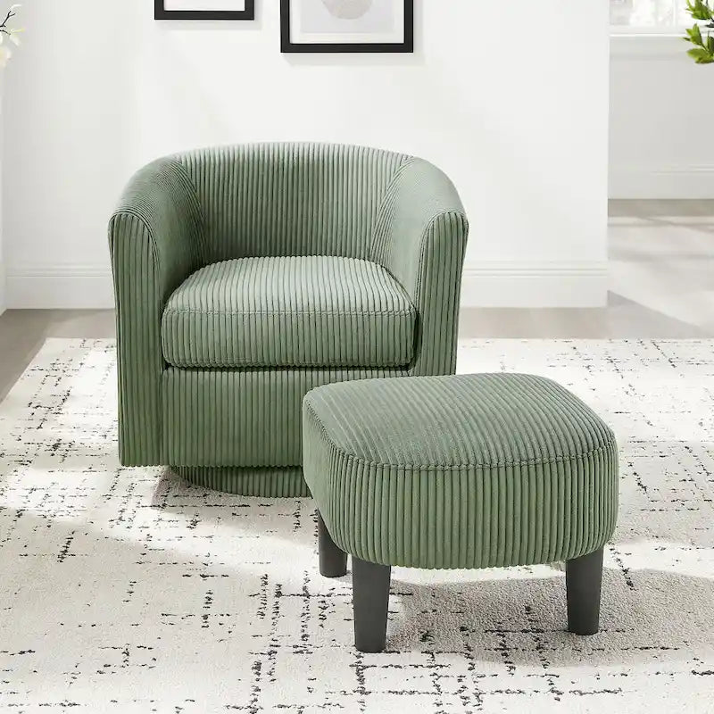 26.38 Fauteuil pivotant avec ottoman
