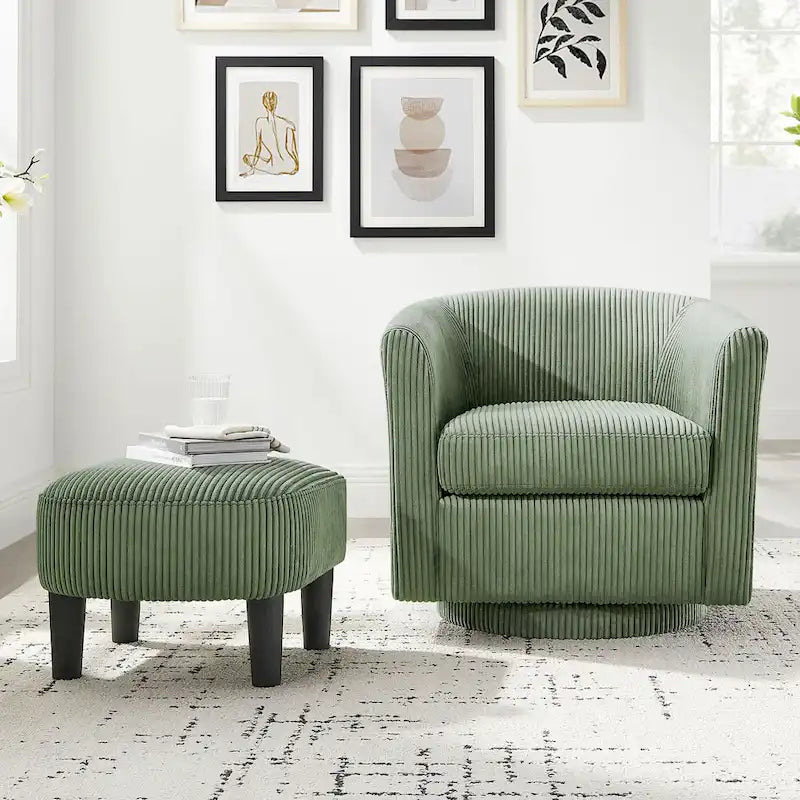 26.38 Fauteuil pivotant avec ottoman