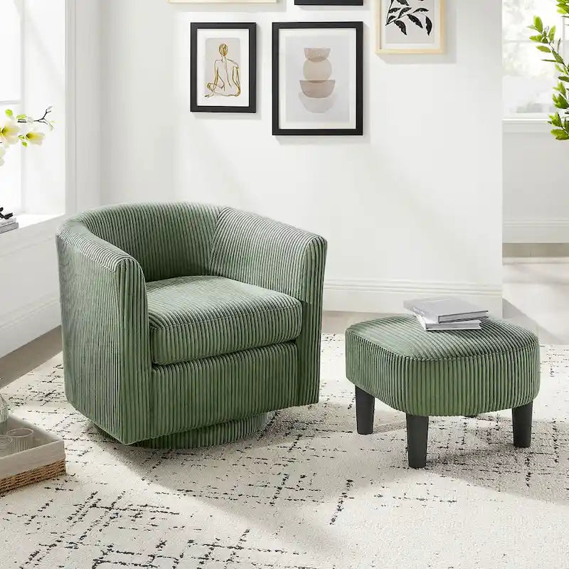26.38 Fauteuil pivotant avec ottoman