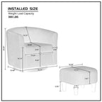 26.38 Fauteuil pivotant avec ottoman